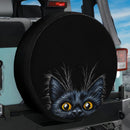 Cute Black Cat Hide Car Spare Tire Cover With Camera Hole