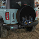 Cute Black Cat Hide Car Spare Tire Cover With Camera Hole