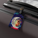 Cute Bull Dog Love You To The Moon Galaxy Luggage Tag