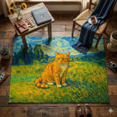 Cute Cat Painting Rectangular Area Rug
