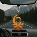 Cute Chibi Astronaut Moon Mandala Meditating Yoga Lotus Car Ornament Custom Car Accessories Decorations