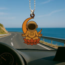 Cute Chibi Astronaut Moon Mandala Meditating Yoga Lotus Car Ornament Custom Car Accessories Decorations
