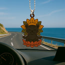 Cute Chibi Black Panther Mandala Meditating Yoga Lotus Car Ornament Custom Car Accessories Decorations