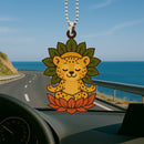 Cute Chibi Cheetah Mandala Meditating Yoga Lotus Car Ornament Custom Car Accessories Decorations