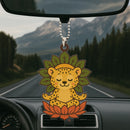 Cute Chibi Cheetah Mandala Meditating Yoga Lotus Car Ornament Custom Car Accessories Decorations