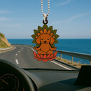 Cute Chibi Dachshund Mandala Meditating Yoga Lotus Car Ornament Custom Car Accessories Decorations
