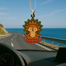 Cute Chibi Fox Mandala Meditating Yoga Lotus Car Ornament Custom Car Accessories Decorations