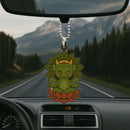 Cute Chibi Green Dragon Mandala Meditating Yoga Lotus Car Ornament Custom Car Accessories Decorations