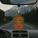 Cute Chibi Hiland Cow Mandala Meditating Yoga Lotus Car Ornament Custom Car Accessories Decorations