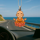 Cute Chibi Krillin Mandala Meditating Yoga Lotus Car Ornament Custom Car Accessories Decorations