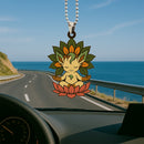 Cute Chibi Lefeon Eevee Evolution Mandala Meditating Yoga Lotus Car Ornament Custom Car Accessories Decorations