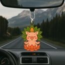 Cute Chibi Pig Mandala Meditating Yoga Lotus Car Ornament Custom Car Accessories Decorations