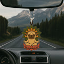 Cute Chibi Pug Dog Mandala Meditating Yoga Lotus Car Ornament Custom Car Accessories Decorations