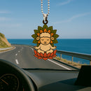 Cute Chibi Sheep Mandala Meditating Yoga Lotus Car Ornament Custom Car Accessories Decorations
