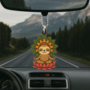 Cute Chibi Sloth Mandala Meditating Yoga Lotus Car Ornament Custom Car Accessories Decorations