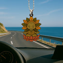 Cute Chibi Turtle Mandala Meditating Yoga Lotus Car Ornament Custom Car Accessories Decorations