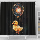 Cute Chick Watercolor Star Night Shower Curtain