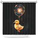 Cute Chick Watercolor Star Night Shower Curtain