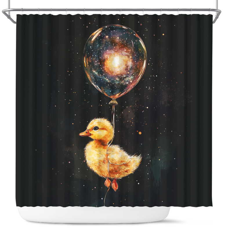Cute Chick Watercolor Star Night Shower Curtain