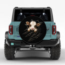 Cute Cow Baby Tearing Car Spare Tire Cover
