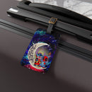 Cute Deadpool And Stitch Love You To The Moon Galaxy Luggage Tag