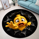 Cute Duck Tearing Carpet Round Rug
