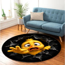 Cute Duck Tearing Carpet Round Rug