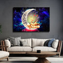 Cute Eevee Pokemon Couple Love You To The Moon Galaxy - Living Room - Canvas Wall Art - Print - Wall Decor