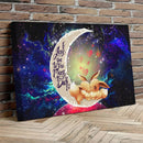 Cute Eevee Pokemon Couple Love You To The Moon Galaxy - Living Room - Canvas Wall Art - Print - Wall Decor