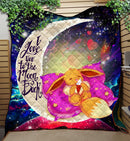Cute Eevee Pokemon Sleep Night Love You To The Moon Galaxy Quilt Blanket Nearkii