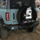 Cute Ghost I Will Stab You Spare Tire Cover
