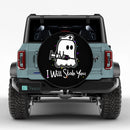 Cute Ghost I Will Stab You Spare Tire Cover