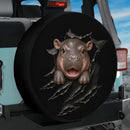 Cute Hippo Tearing Car Spare Tire Cover