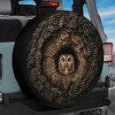 Cute Owl In Tree Hollow Custom Jeep Wheel Cover With Camera Hole