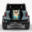 Cute Owl Watercolor Car Spare Tire Cover With Camera Hole