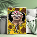 Cute Sloth Sunflower Zipper - Living Room - Canvas Wall Art - Print - Wall Decor