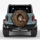 Patriotic Squirrel Tree Hole US Flag Car Spare Tire Cover