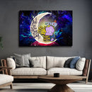 Cute Thanos Love You To The Moon Galaxy - Living Room - Canvas Wall Art - Print - Wall Decor