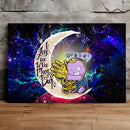 Cute Thanos Love You To The Moon Galaxy - Living Room - Canvas Wall Art - Print - Wall Decor