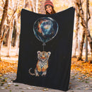 Cute Tiger Watercolor Star Night Premium Blanket