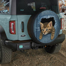 Peek-a-Boo Kitten in Denim Jeep Car Spare Tire Cover