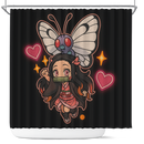 Cute Chibi Kamado Nezuko Demon Slayer Shower Curtain