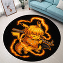 Cute Chibi Zenitsu Pikachu Demon Slayer Round Rug
