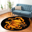 Cute Chibi Zenitsu Pikachu Demon Slayer Round Rug