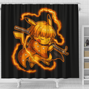 Cute chibi Zenitsu Pikachu Demon Slayer Shower Curtain