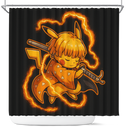 Cute chibi Zenitsu Pikachu Demon Slayer Shower Curtain