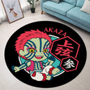 Cute Chibi Akaza Demon Slayer Round Rug