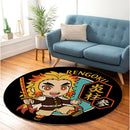 Cute Chibi Rengoku Demon Slayer Round Rug