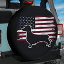 Dachshund US Flag Jeep Car Spare Tire Cover