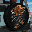 Dachshund Dog Tearing Car Spare Tire Cover